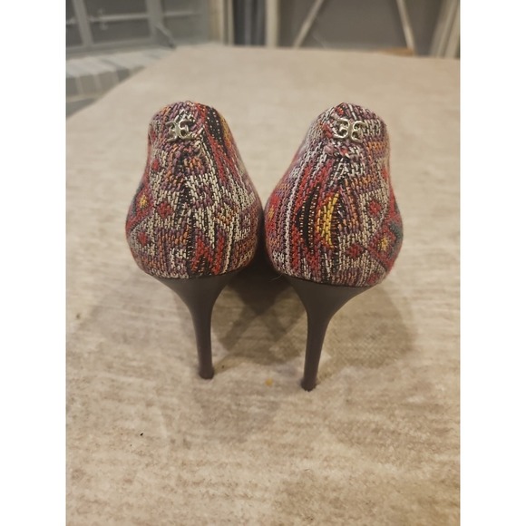 Sam Edelman women's SZ 6.5 high heel stiletto fabric printed Perfect For FALL - Picture 5 of 14